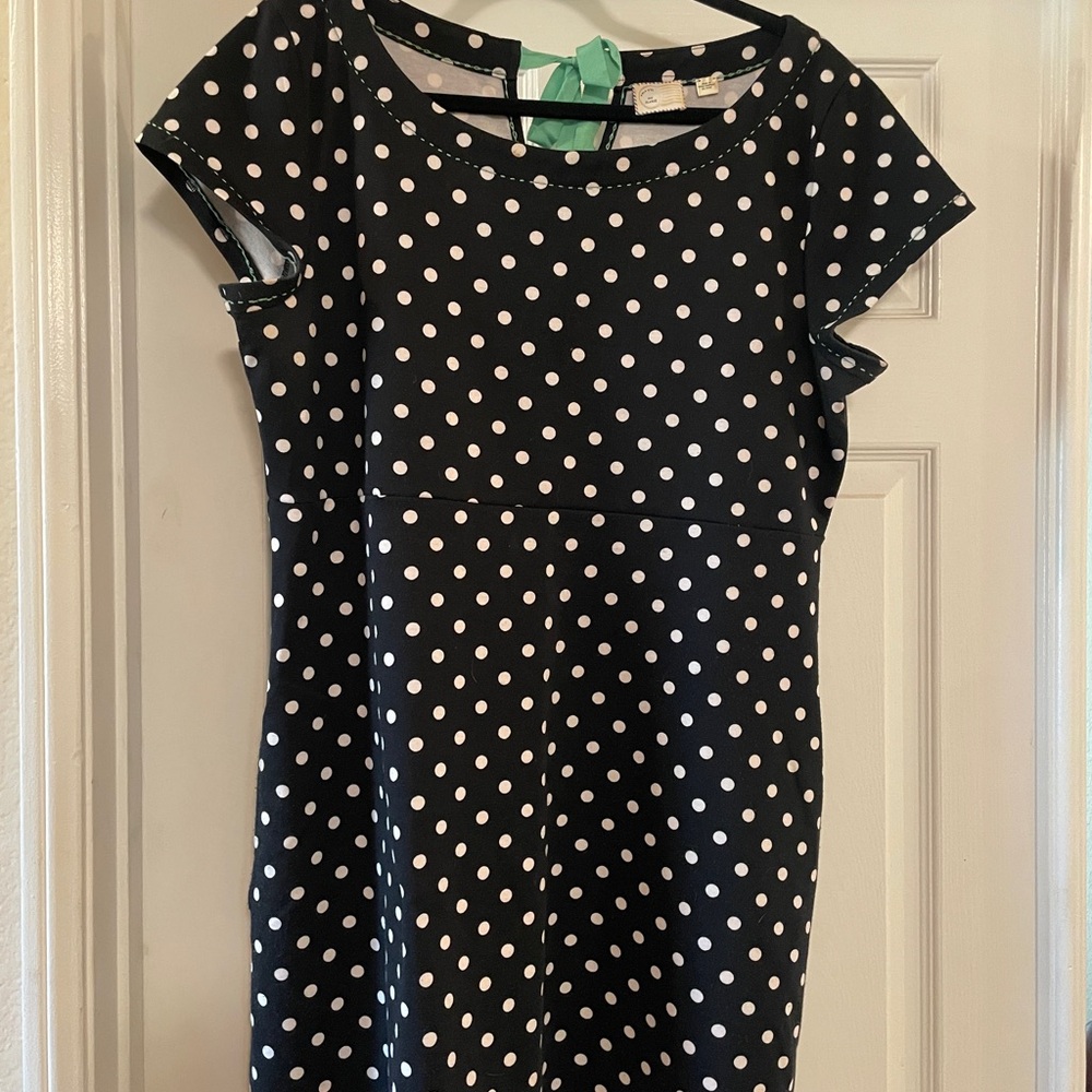 Anthropologie Black and White Polka Dot Dress